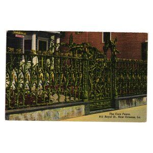 Rare Vintage Postcard Corn Fence 915 Royal Street New Orleans Louisiana 1956
